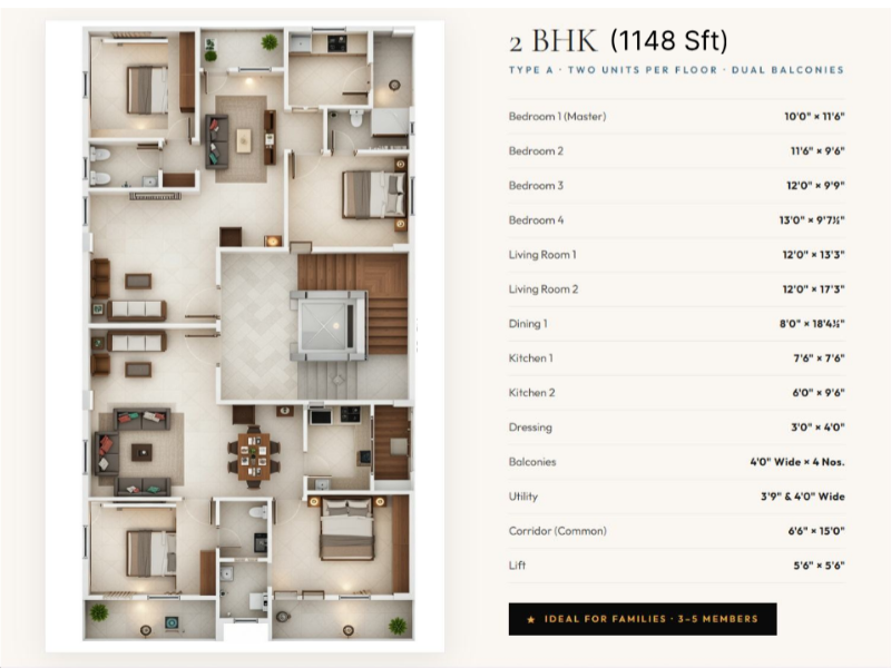 Bharathi enclave floorplan 2bhk