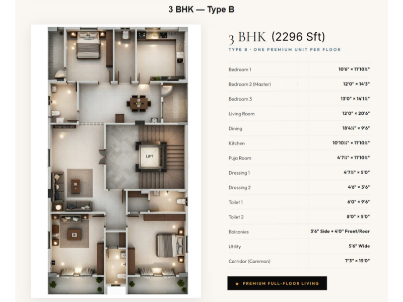 Bharathi enclave floorplan 3bhk